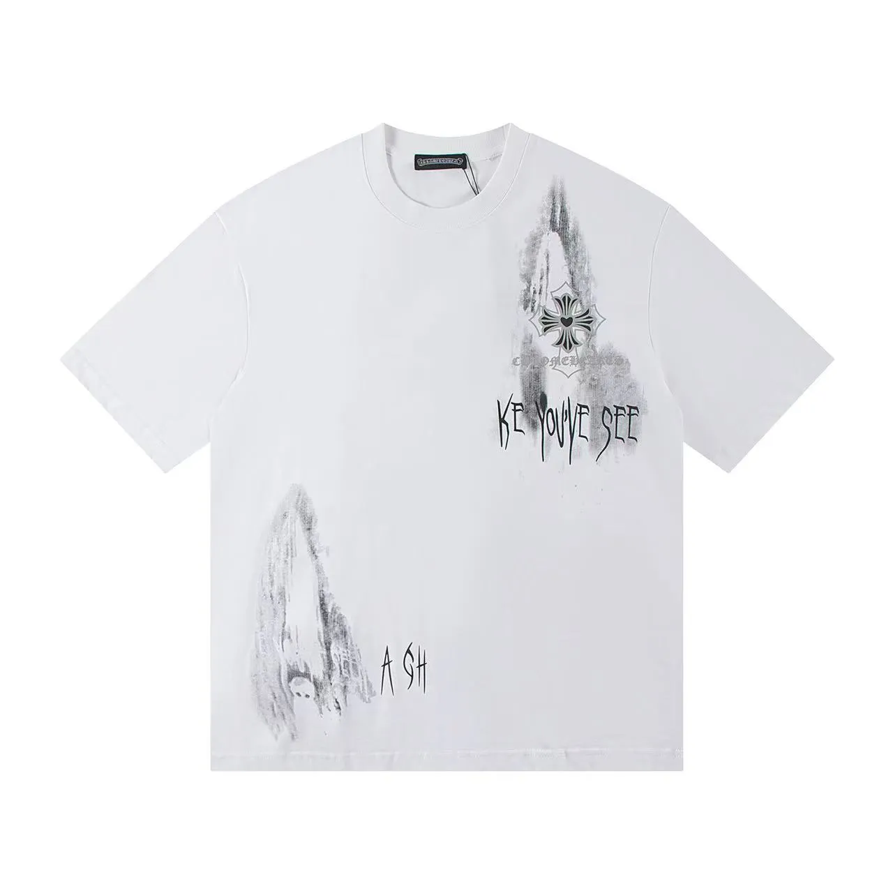 🅿️160 Style: 2025 new Croix Heart short-sleeved T-shirt Material: High version 300g double yarn combed cotton Size: S～XL Color: White Style number: Z008